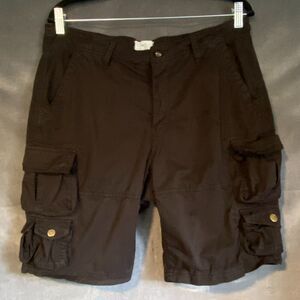 Women’s Loose Fit Black Cargo Shorts - Size 12